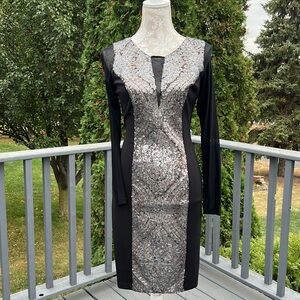 Black long sleeve sequin dress Sz S